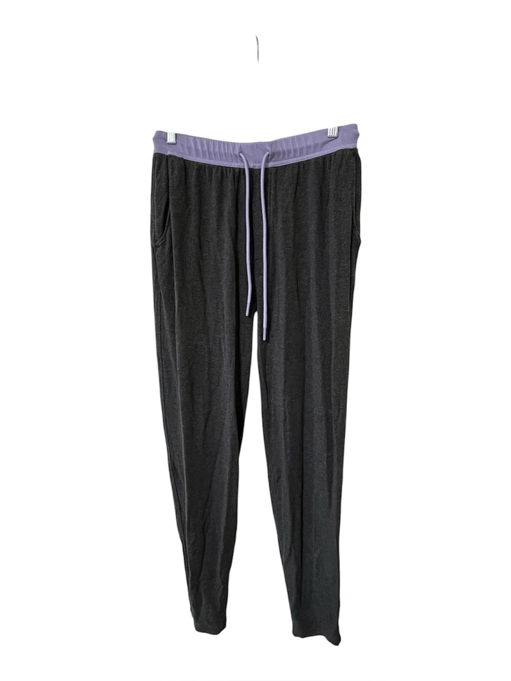 Jambys Long Pajama Pants Gray/Lavender Size M Super Soft Drawstring Stretch